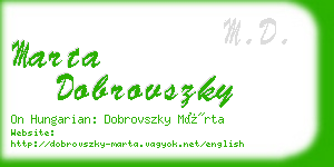 marta dobrovszky business card